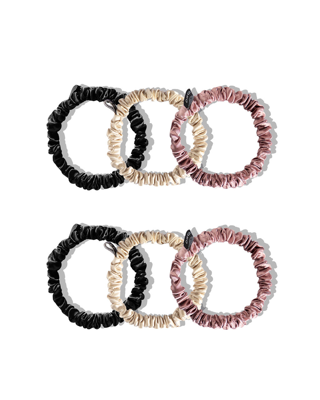 Skinny Scrunchie - 2 Damask/2 Black/2 Dusty
