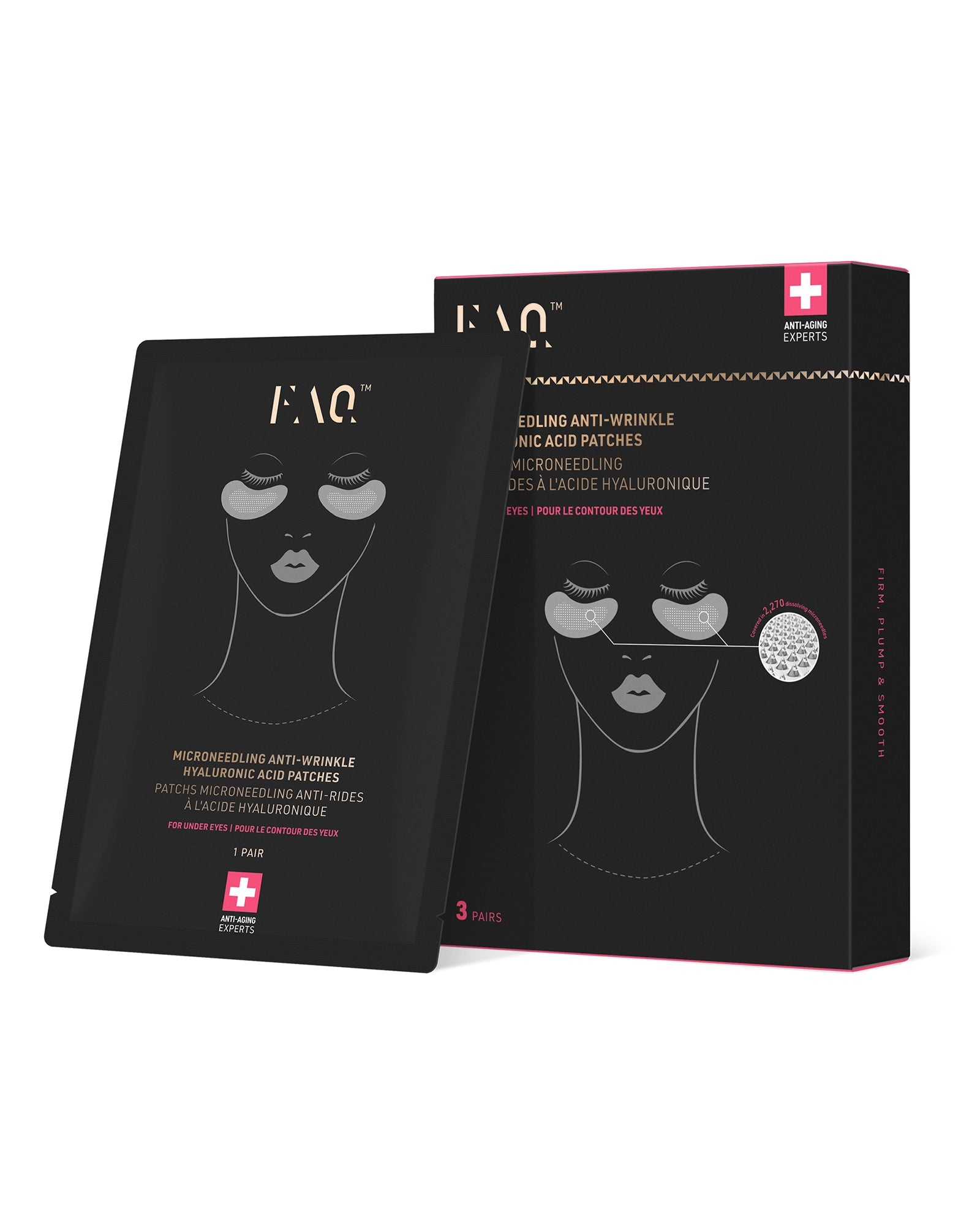 FAQ™ Microneedle Anti-Wrinkle Patches with Hyaluronic Acid for Under Eyes