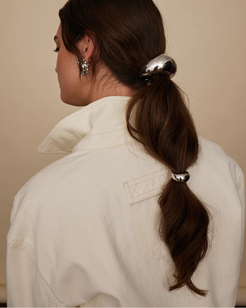 Mini Dome Hair Cuff Rhodium