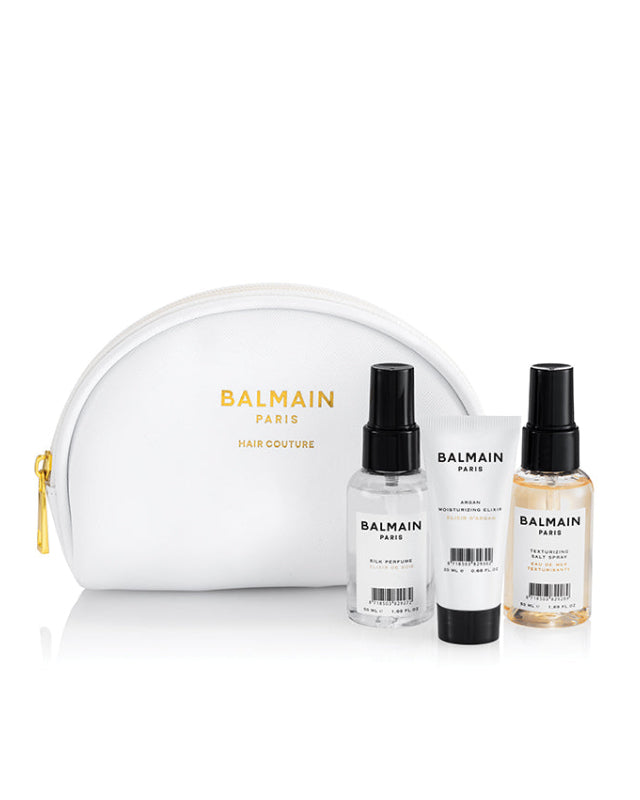 Cosmetic bag with styling products